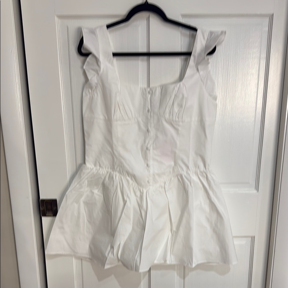 Amanda Uprichard White Peplum romper